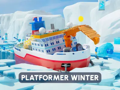 Platformer 6 Winter Low-poly 3D model