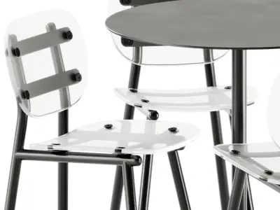 Hay Neu Round Table and Fenster Chair by DesignByThem 3D model