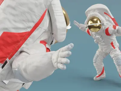  Chinese Moon Spacesuit Empty Rigged 
