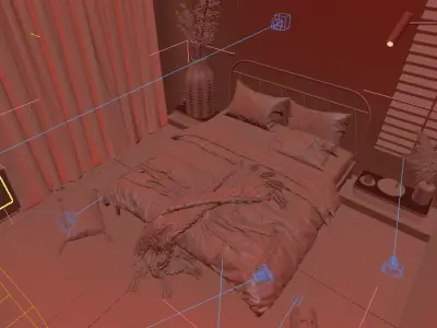 bedroom interior scene 3d design model 3D model