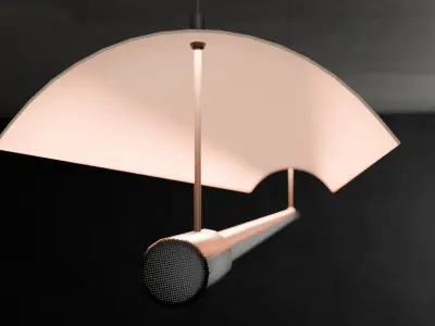 Minimalist Industrial Ceiling Lamp Low-poly 3D model