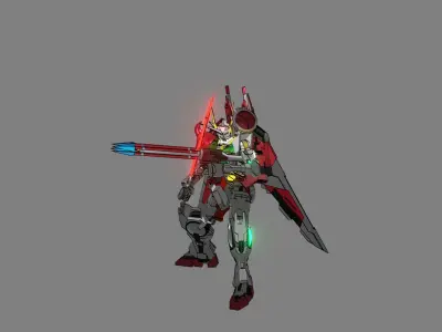 Attacker Gundam B 14 3D model