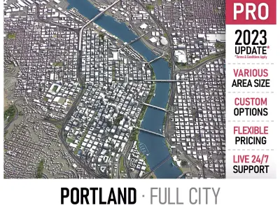 Portland Low-poly 3D model