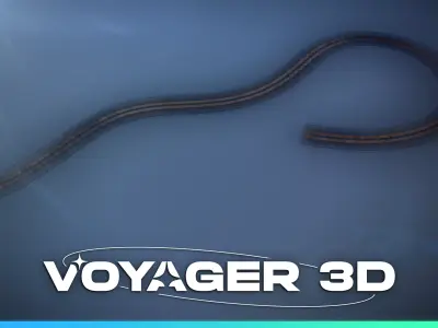 Ribbon Cable 250cm Transparent Low-poly 3D model