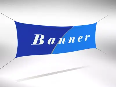 Animated Hanging Banner Low-poly 3D model
