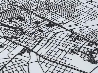Des Moines Road Network and Streets 3D model