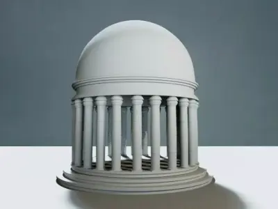 simple temple greek style 3D print model