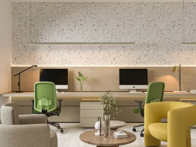 Exclusive Design Coworking Space Home Office Interior Design 3D model