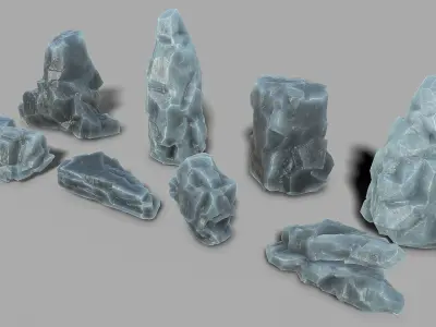 Mountain ice rocks - 3D Models PBR Pack 09 Low-poly 3D model