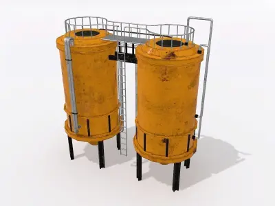 Industrial Tank Low-poly 3D model