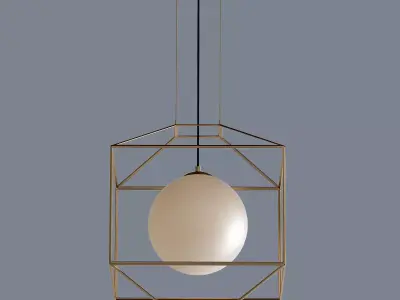 Transit 8 Light Matte Gold Chandelier 3D model purchase
