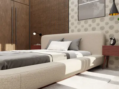 Cozy Bedroom interior scene 3D model