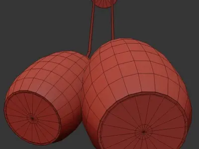 CONCRETE two pendant lights hanging 3D model