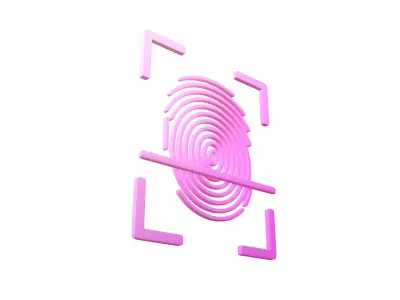 Fingerprint Recognition Icon v1 005 Free low-poly 3D model