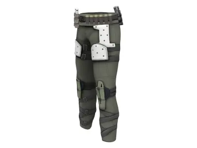 Sci-fi Cyborg Ranger Pants With Ammunition Belt Low-poly 3D model