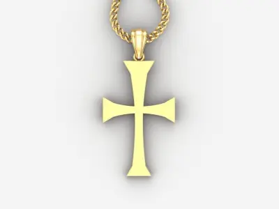Light Gold 18K Cross Pendant 1CP019 3D print model