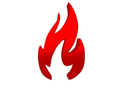 Fire Symbol v3 009 Low-poly 3D model