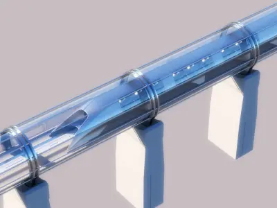 Hyperloop transport 3d model - Vray realistic 3D model