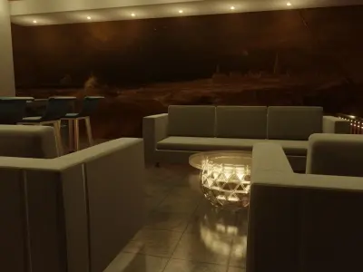 interior living room with couches and coffee table 3D model