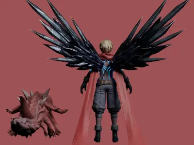 Demon Rebel Stylized 3D Character Model 3D model