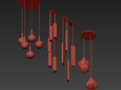 Loft chandelier 3D model purchase