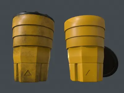 Crash Barrel PBR Game Ready Low-poly 3D model
