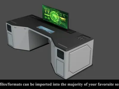 Sci-Fi Lab Table - Low poly - PBR - Game ready Low-poly 3D model