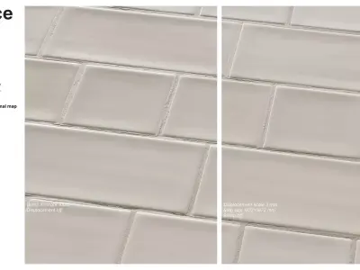 Subway and Square Tiles in English Bond Layout Texture