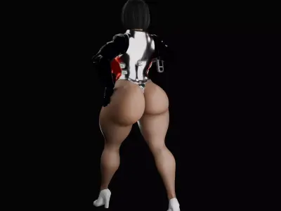 Curvy Sci-fi warrior woman 3D print model