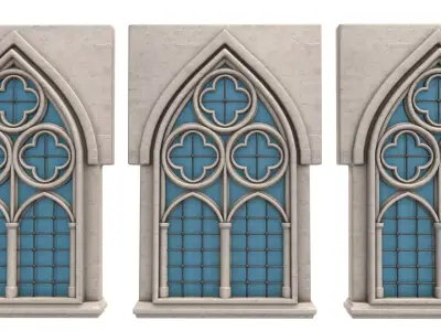Gothic Window 3D model 12