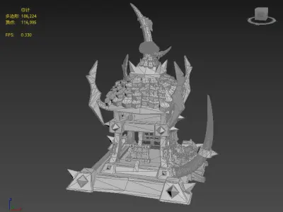 Next Generation Orc Hall Low-poly 3D model