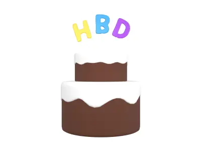 Birthday Cake v1 002 Low-poly 3D model