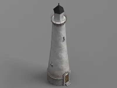 Stumholmen lighthouse 8K Low-poly 3D model