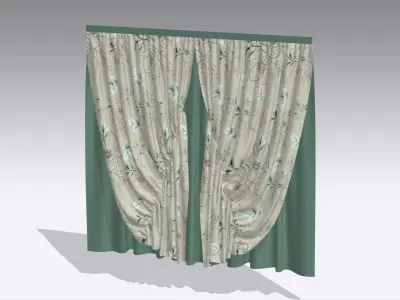 Curtain Low-poly 3D model