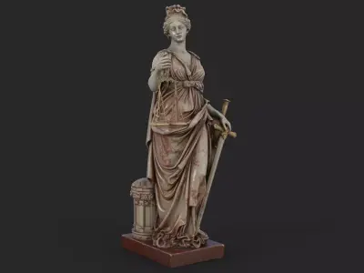 Statue of Justice High Detail 3D model