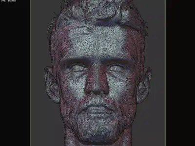 Realistic Man Head 3D Sculpt 01 3D model
