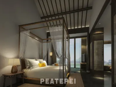 chinese hotel bedroom suite  3D model