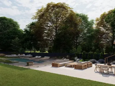 Garden Landscape 3D Model - SketchUp and Lumion Scene 3D model 3D model