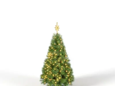 Christmas Tree with Animated Lights - 5 feet 3D model