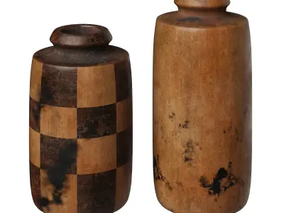 Wooden Vases 3D model
