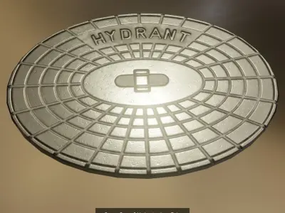 Sewer Cover 2 Low and High-Poly 3D Model Pack