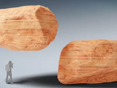 Stylized Rock Desert collection 15 Low-poly 3D model - V2 Low-poly 3D model