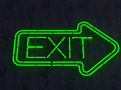 Exit Neon Sign 3D model