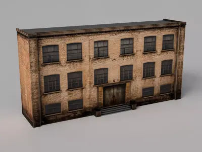 Street wall building Low-poly 3D model Low-poly 3D model