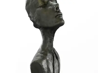 Sculpting a woman face towards the sky 3D model