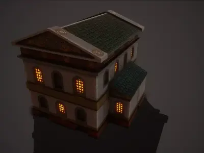 Roman Government Building Low-poly 3D model
