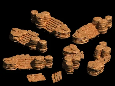 Desert - Mountain - Wind Stone 14 3D model
