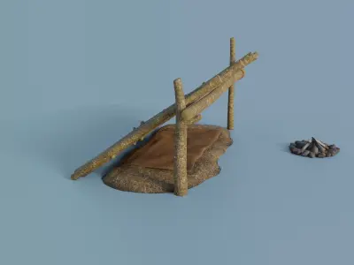 Camp Tier 1 Low-poly 3D model
