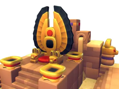 Cube World Sandstone Block - Proto Series Low-poly 3D model