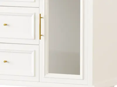 Sleek White Modern Sideboard Credenza 3D model